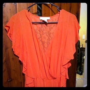 Flying Tomato orange with lace back romper size M